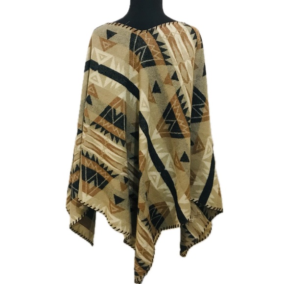 Vintage Ralph Lauren Wool Native American Tribal Poncho - Picture 2 of 16